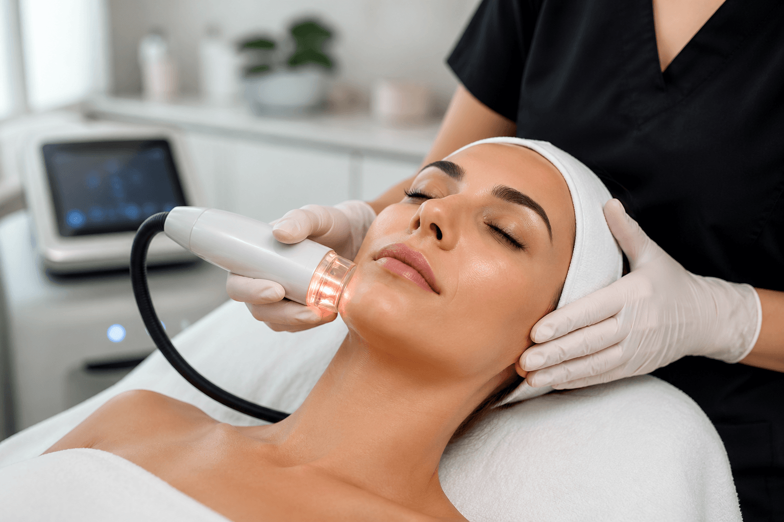 Patient receiving Kybella treatment for double chin reduction in Wichita Falls, Texas