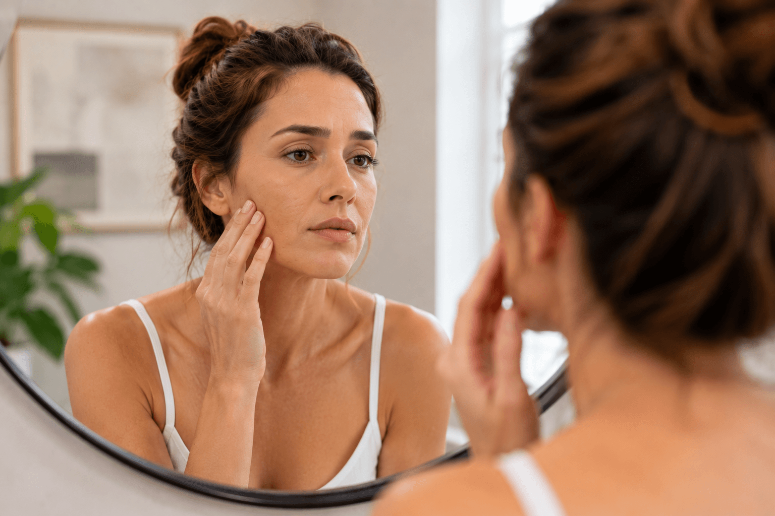 Woman with smooth, youthful facial volume after dermal filler treatment in Wichita Falls, Texas