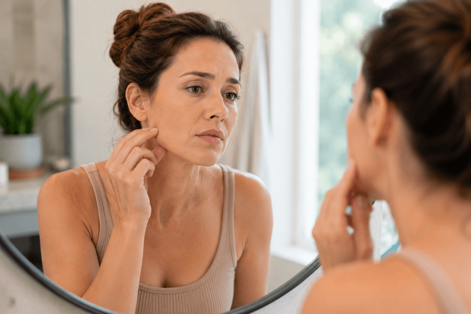 Woman receiving Deep RF skin tightening treatment for loose skin at a med spa in Wichita Falls Texas