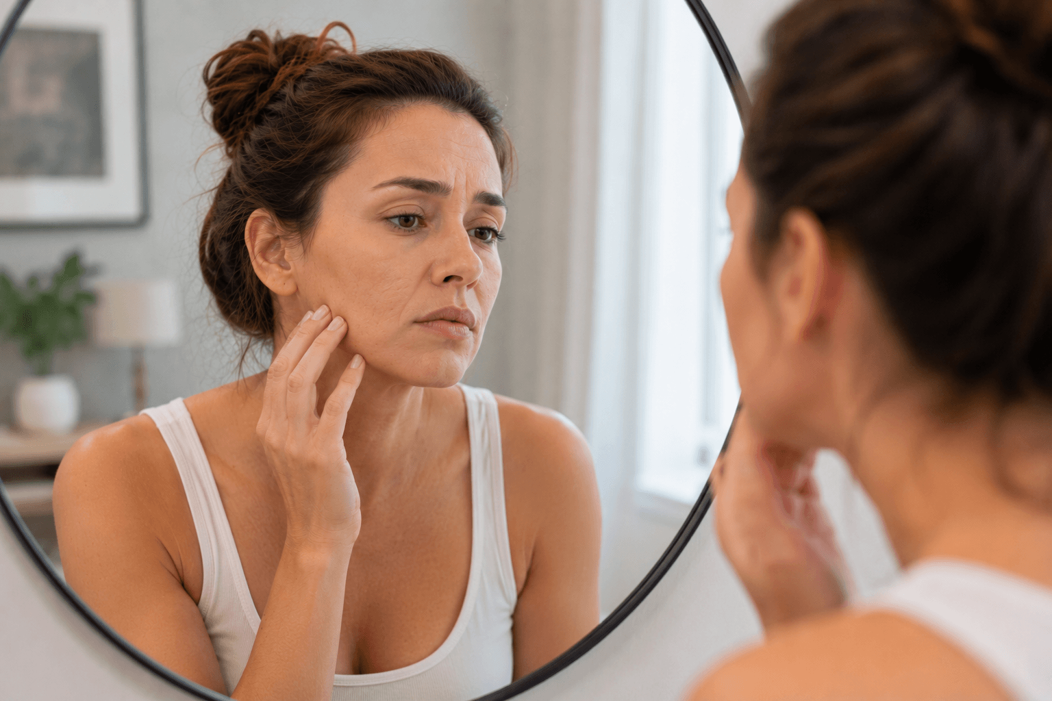 Woman with restored facial volume after Sculptra treatment in Wichita Falls, Texas