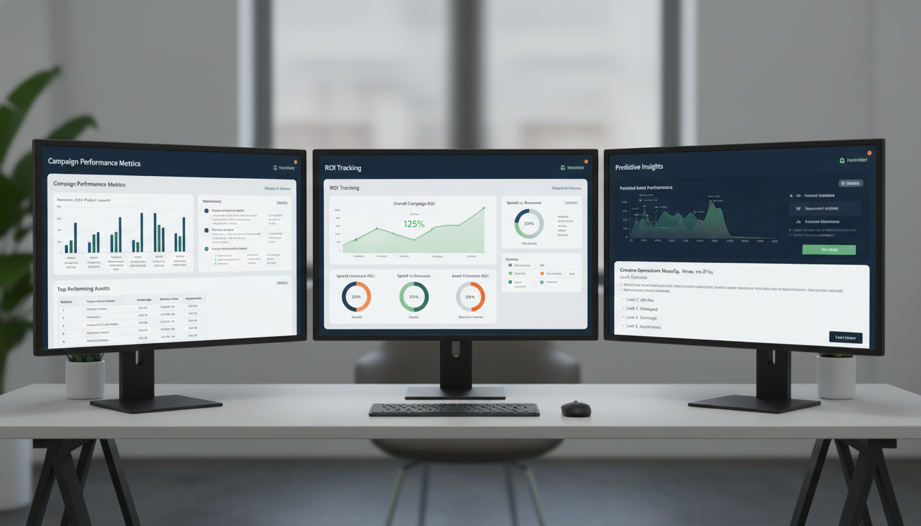 MediaValet DAM analytics dashboard showing creative operations maturity metrics and ROI tracking for enterprise teams