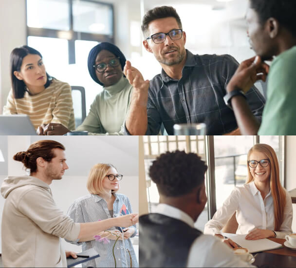 group of people talking