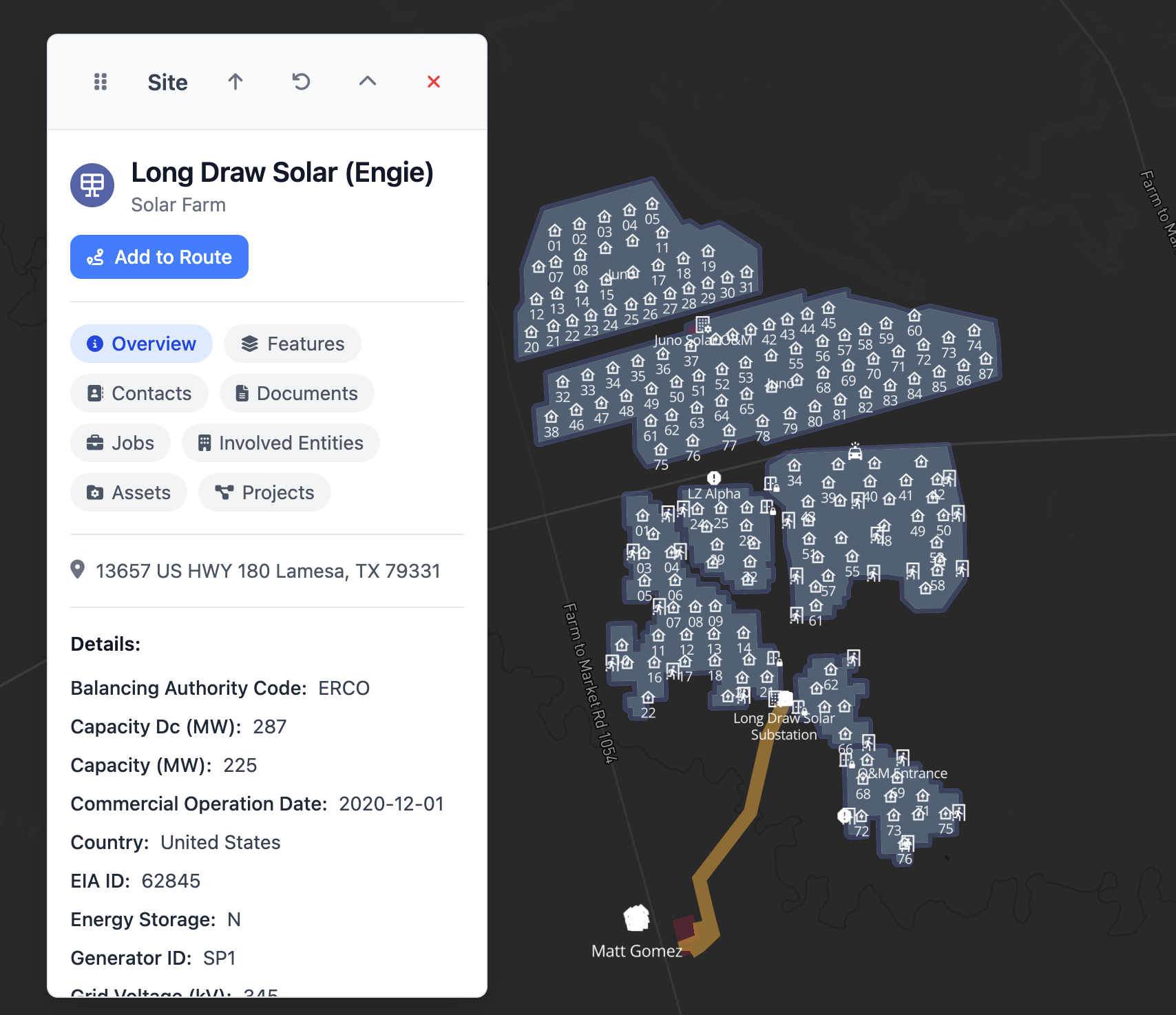 DSPTCH Atlas heatmap of every utility-scale renewable energy site across the United States