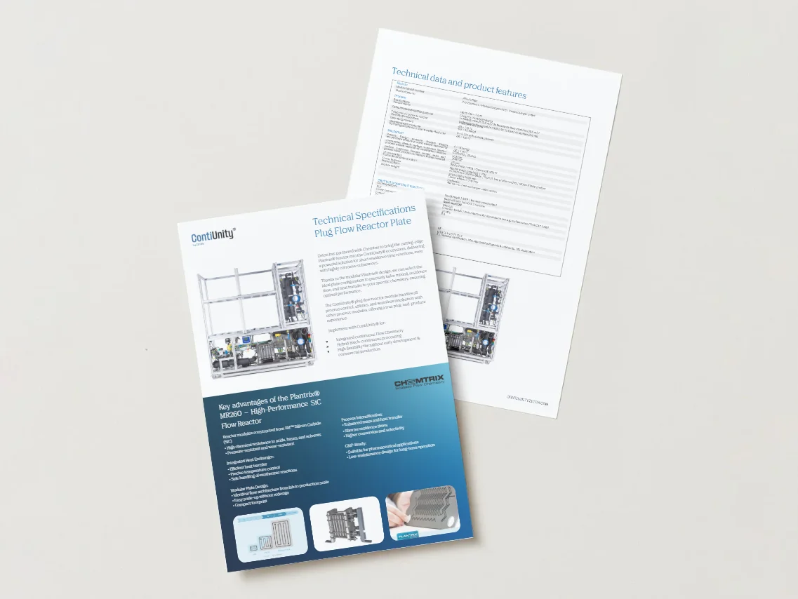 ContiUnity Plug & Flow reactor Specs