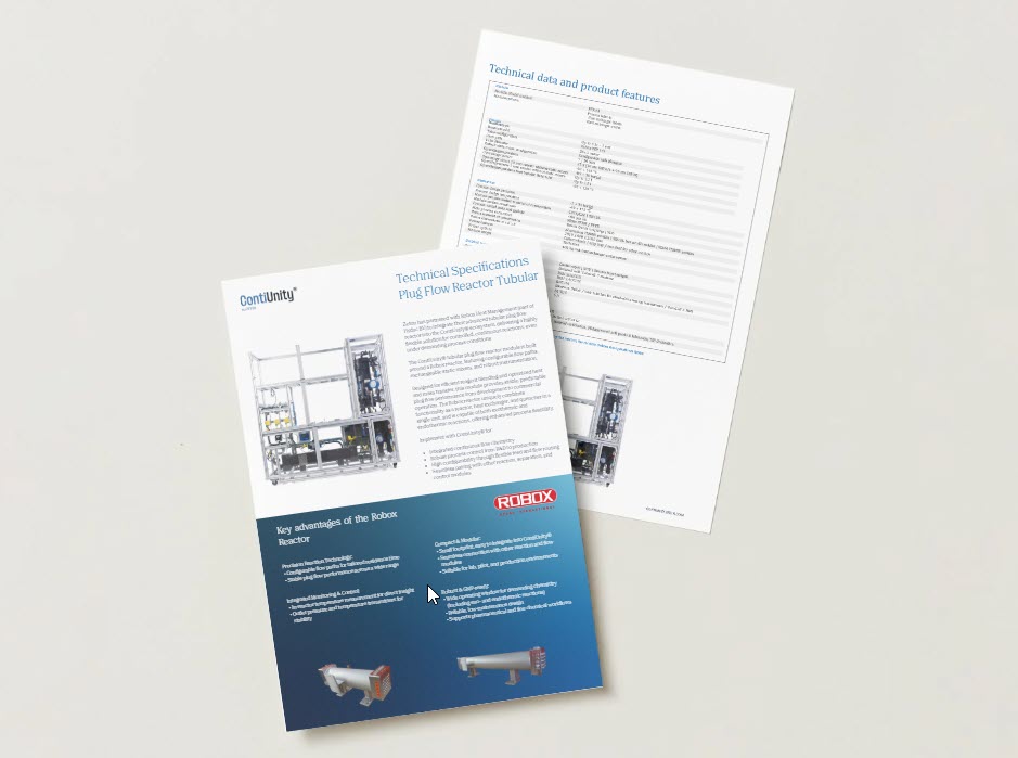 ContiUnity Plug and FLow Reactor Tubular Specs