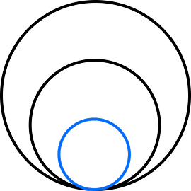 Company value icon with three circles gradually getting bigger. 