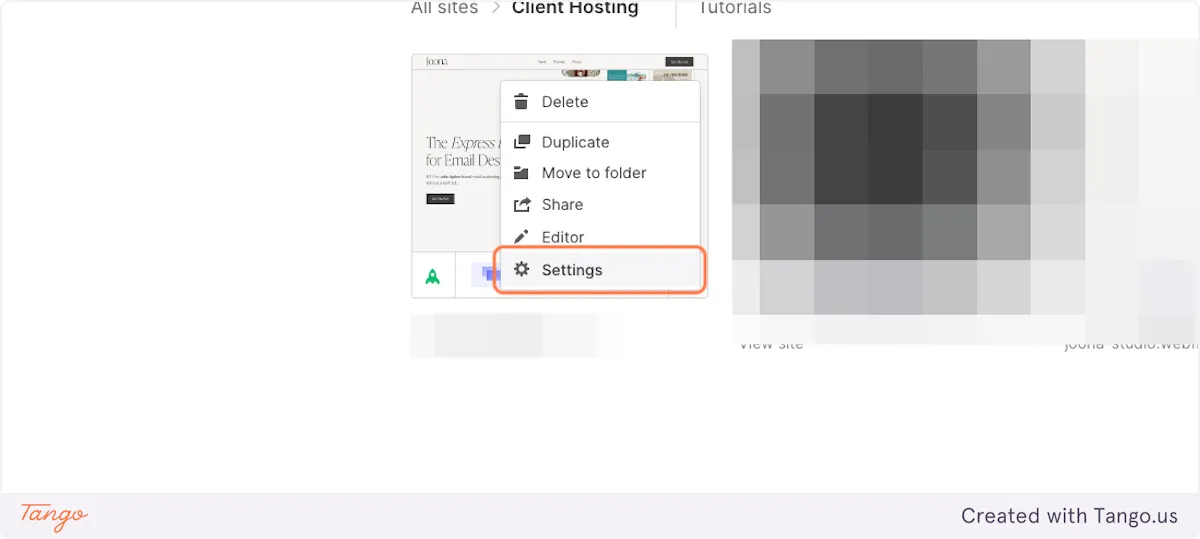 Select the 3 dots on the bottom right of your project and select Settings