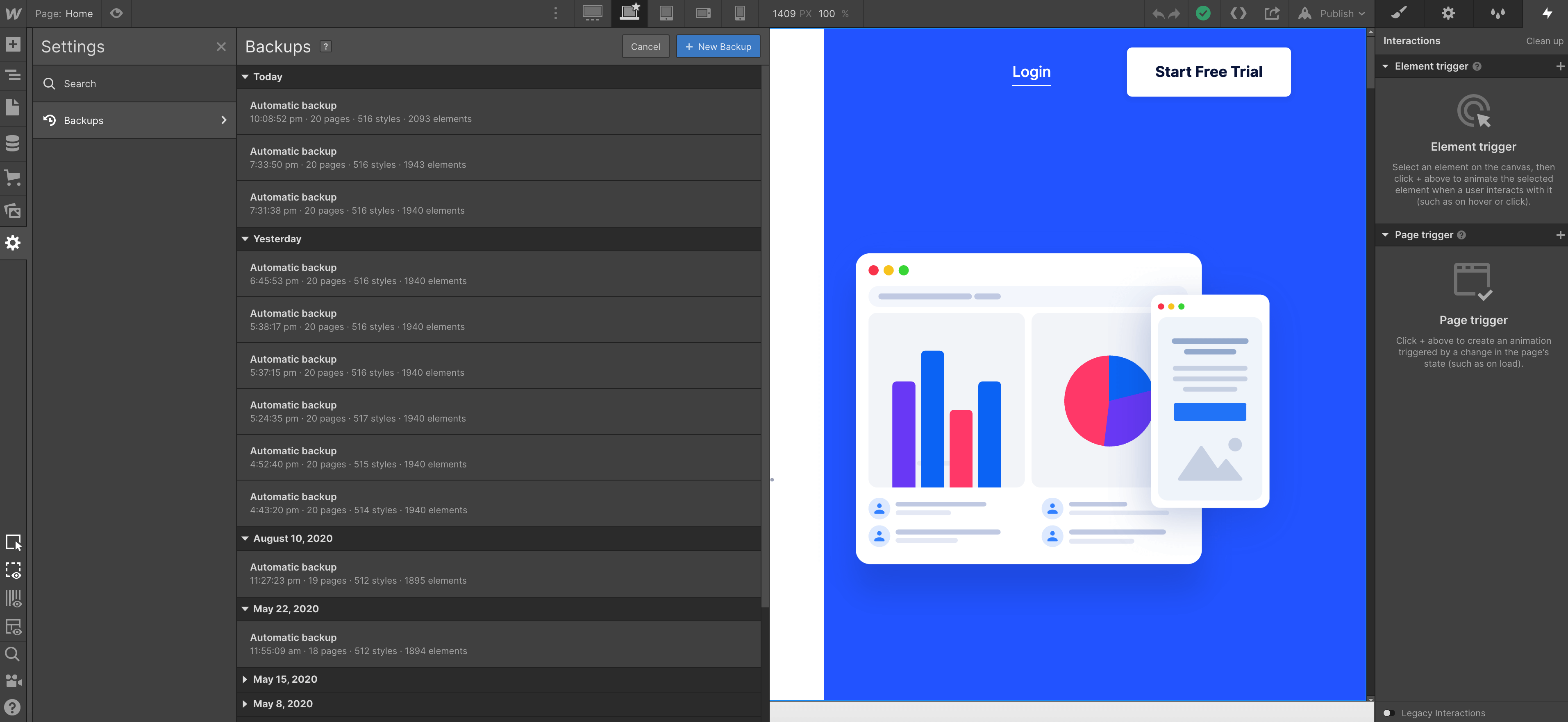 Backups | Saasy Webflow Template