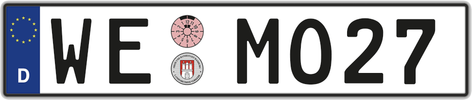Nummernschild eines in Deutschland zugelassenen Fahrzeugs