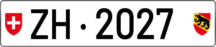 Nummernschild eines in der Schweiz zugelassenen Fahrzeugs