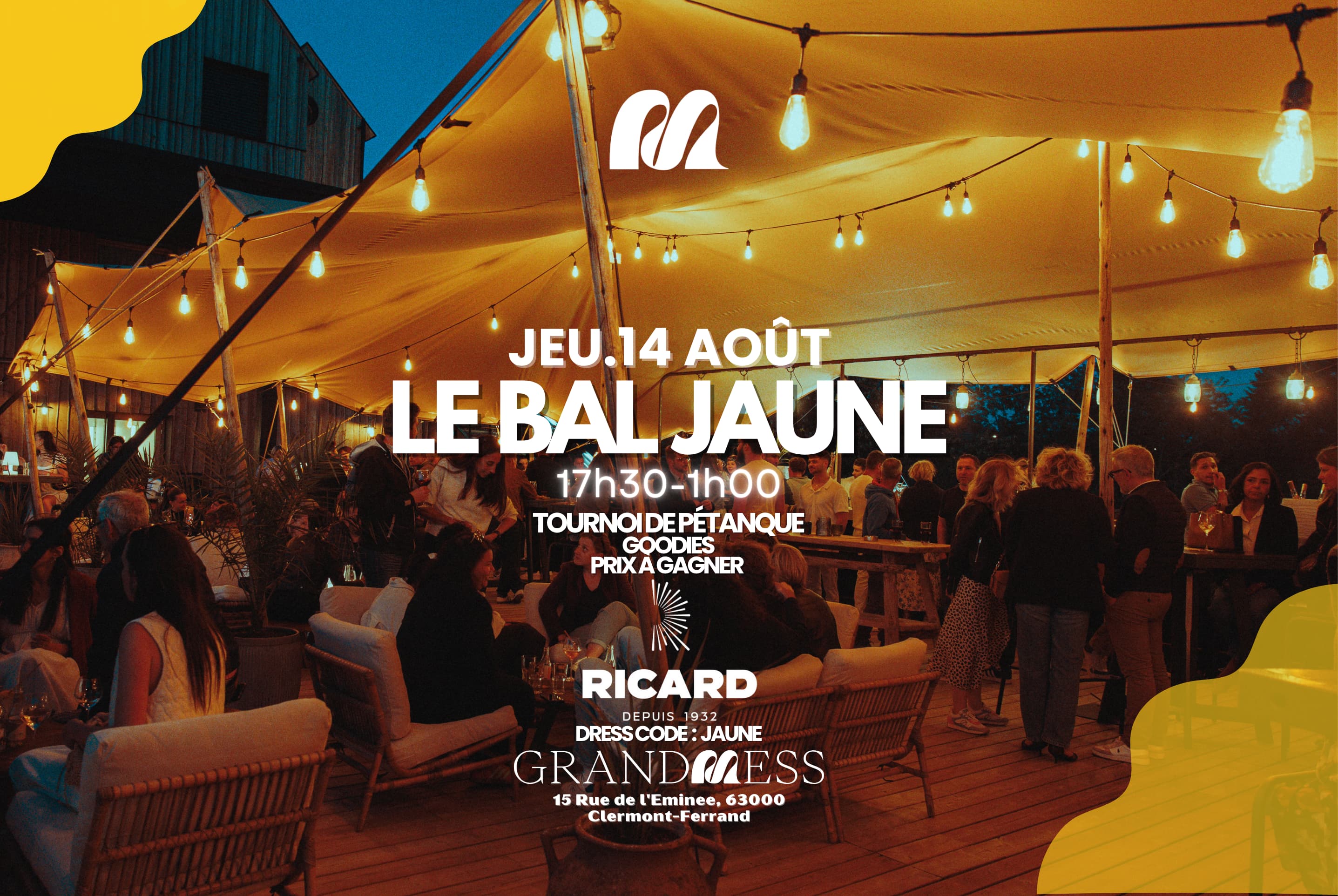 Soirée Le Bal Jaune grand mess clermont-ferrand