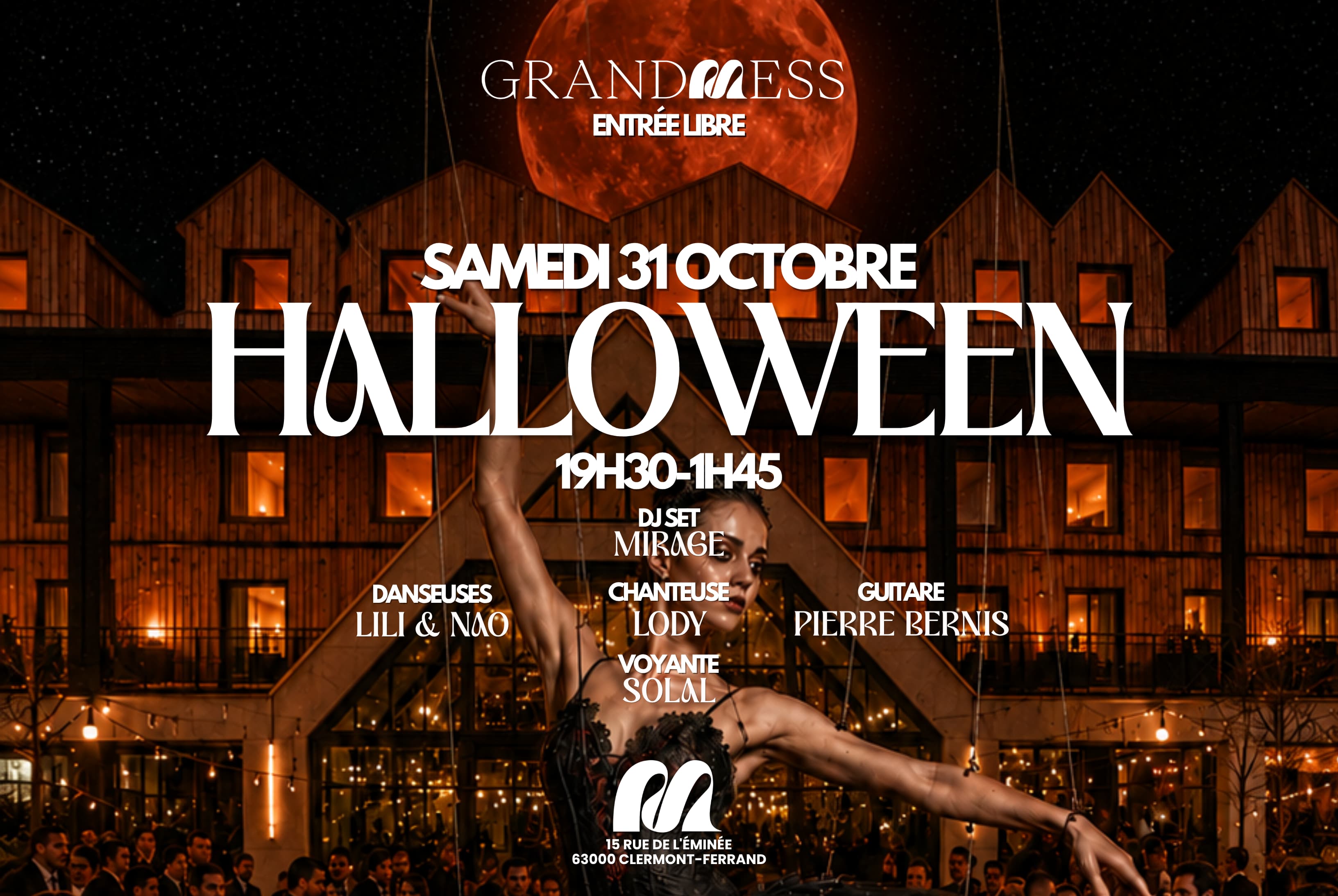 affiche halloween à grand mess rectangle