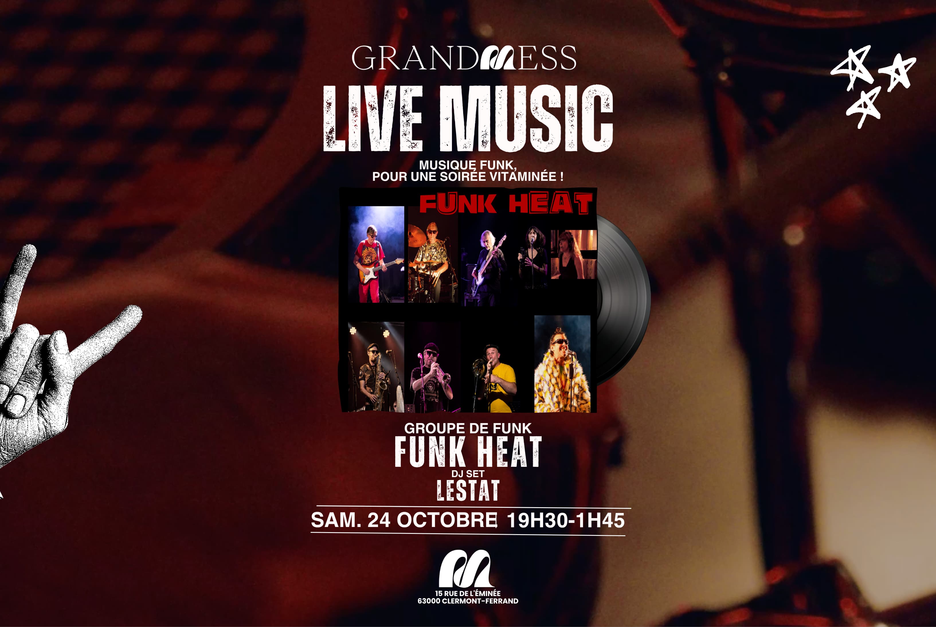 LIVE MUSIC avec FUNK HEAT à Grand Mess
