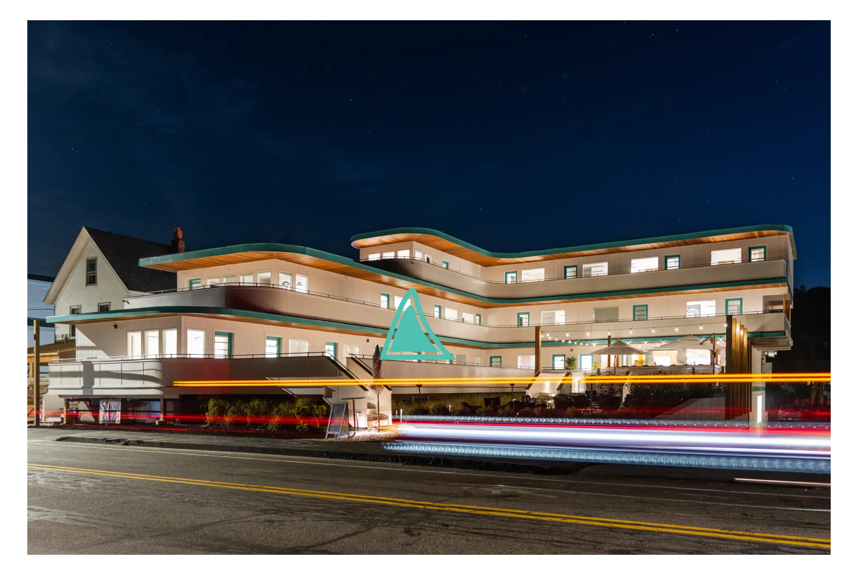 Location of the Garden Facing Rooms at The Nevada Hotel in York, Maine.