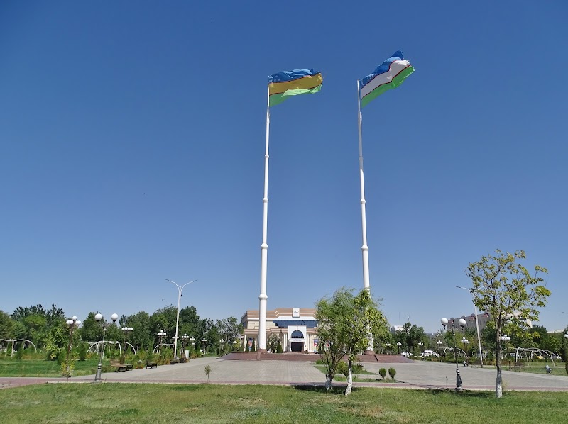 Flagpole with Flags of Uzbekistan and Karakalpakstan - Nukus - Uzbekistan - booked ai