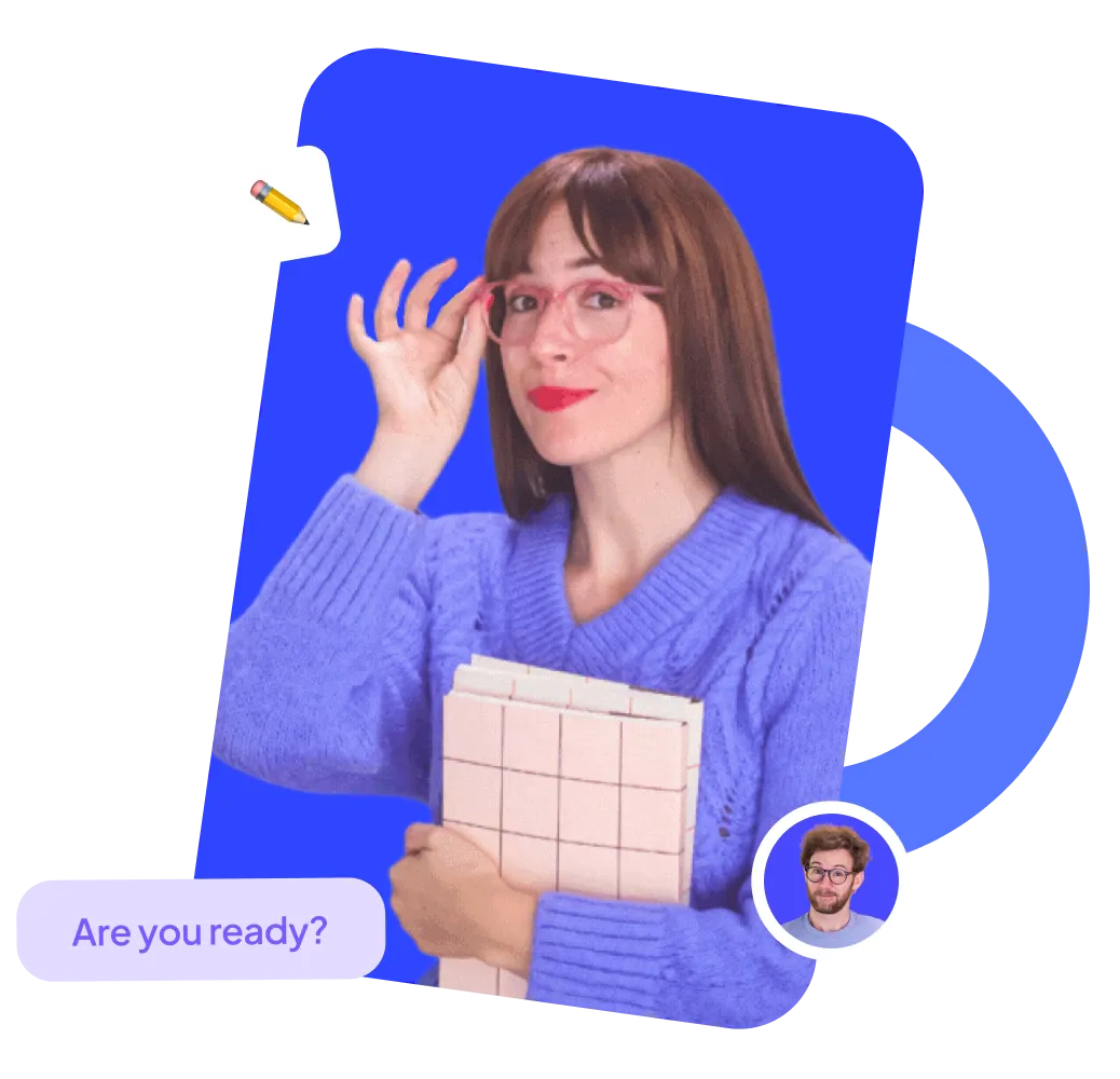 A woman holding a stack of books in front of her face.