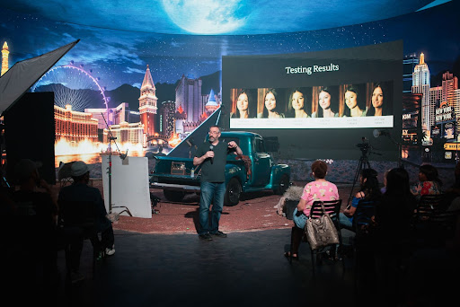 LED lighting scene setup.