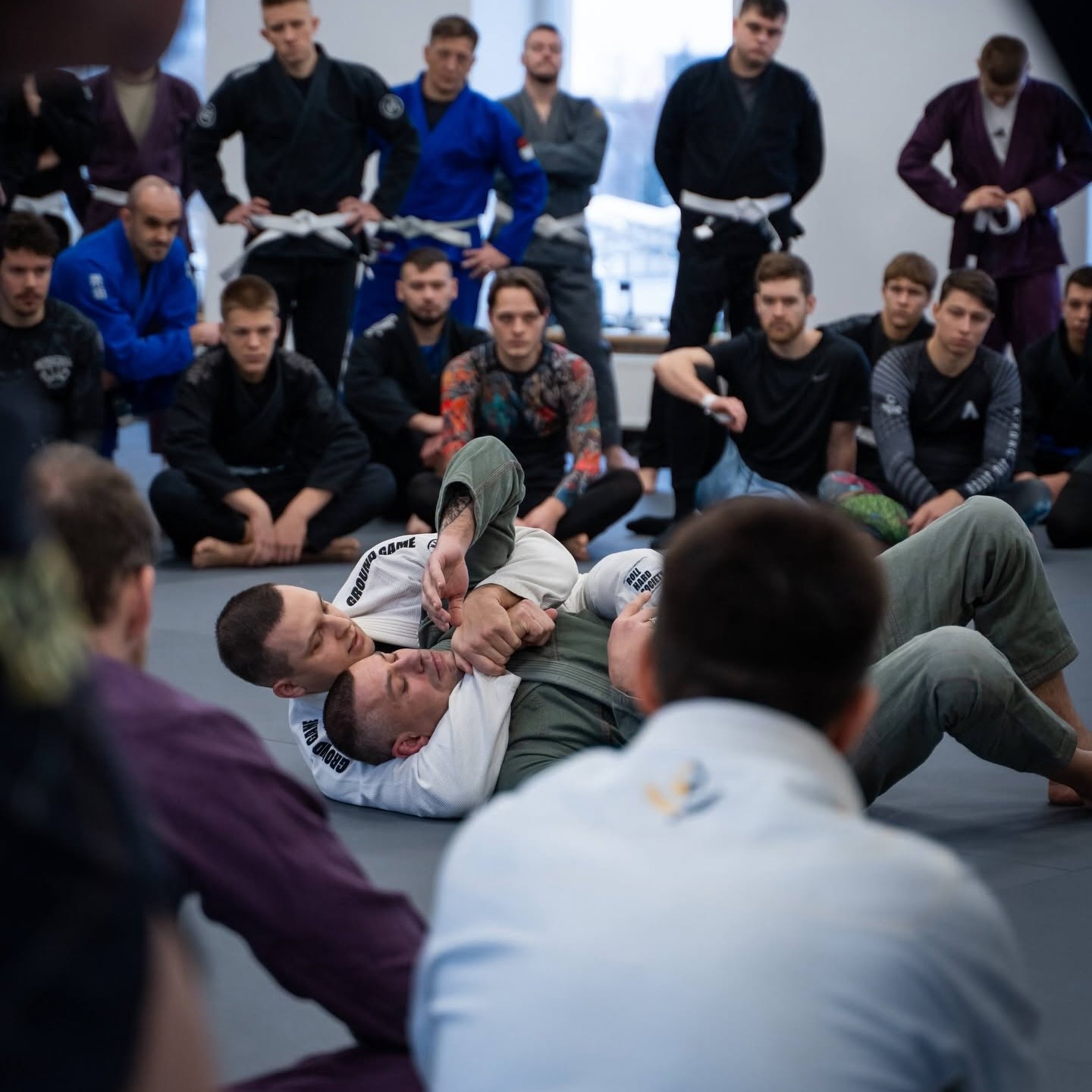 Savigynos technikos demonstravimas A-Force BJJ treniruotėje