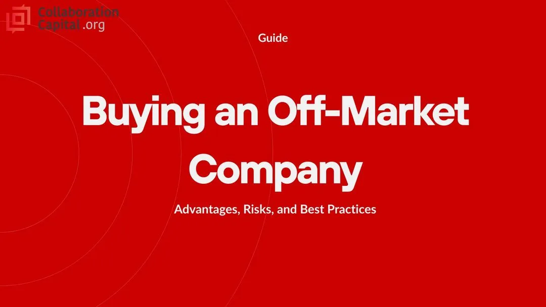 Cover des Leitfadens „Off-Market-Unternehmenskauf“ – Collaboration Capital
