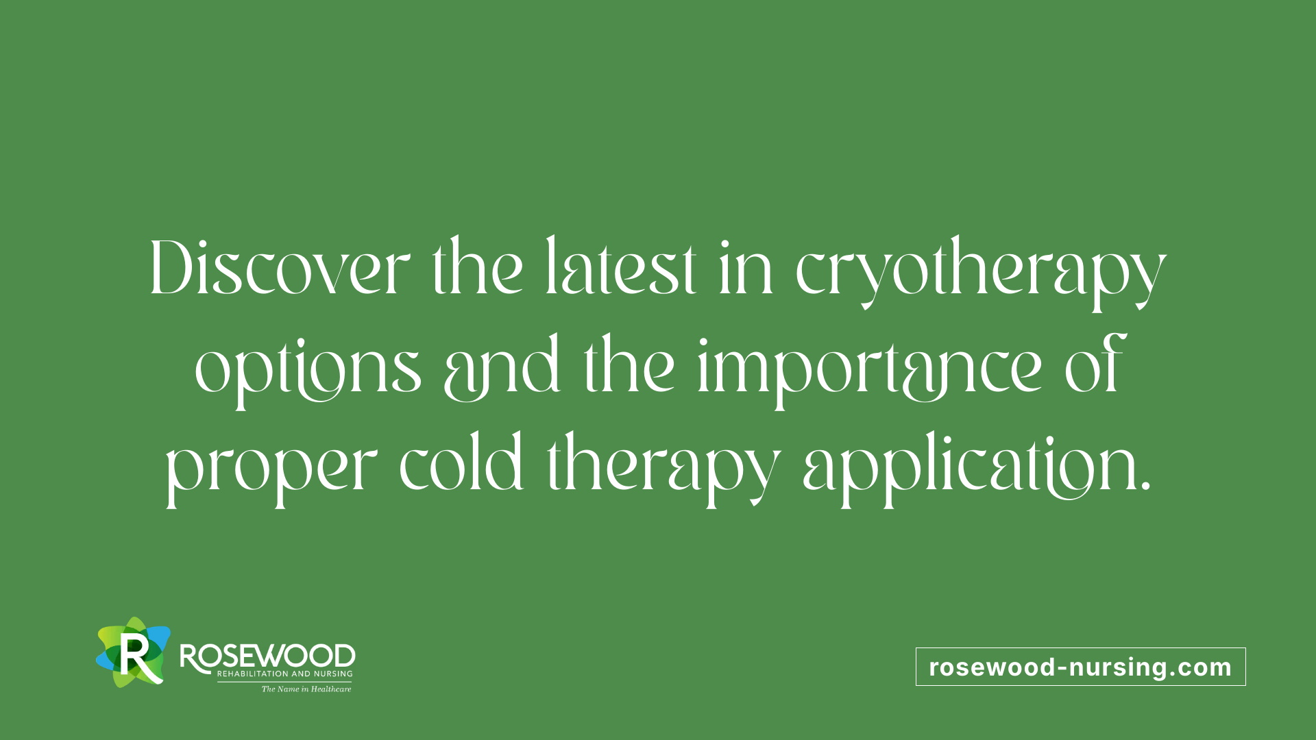 Discover the latest in cryotherapy options and the importance of proper cold therapy application.