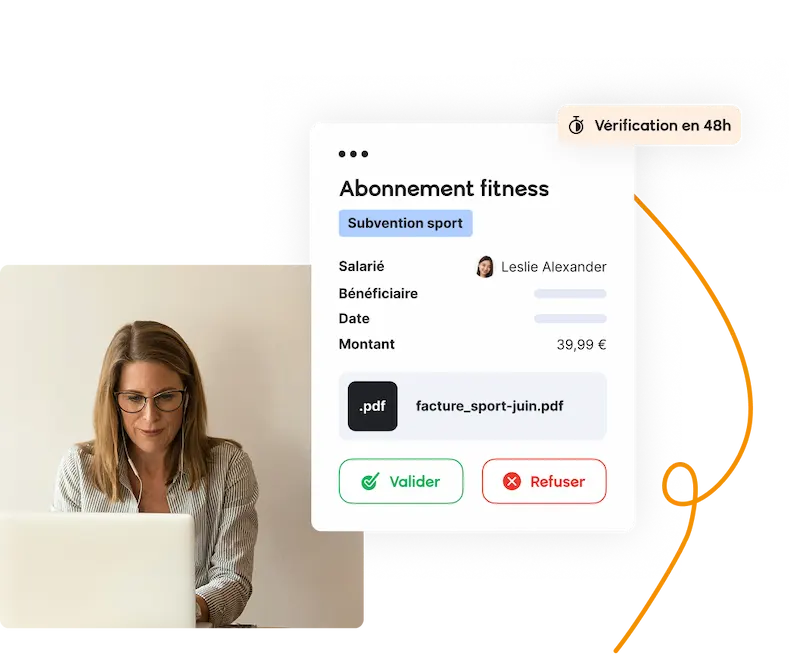 Demande de remboursement sur facture déposée sur la plateforme Leeto. Remboursement d'un abonnement fitness en 48h. 