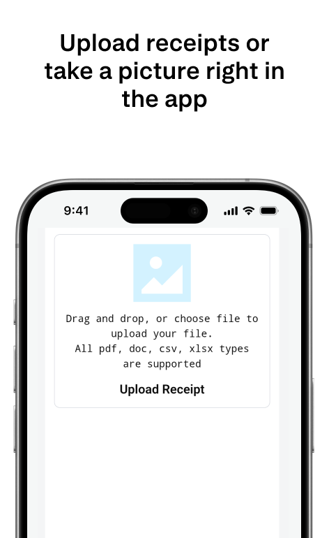 You can upload or take a picture of the receipt