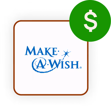Make-a-Wish icon with a dollar sign