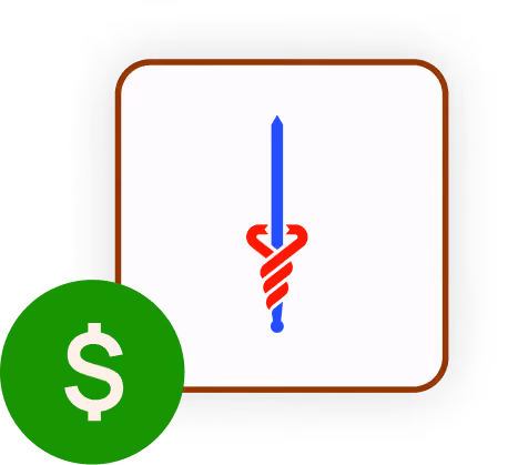 American Cancer Society icon with a dollar sign