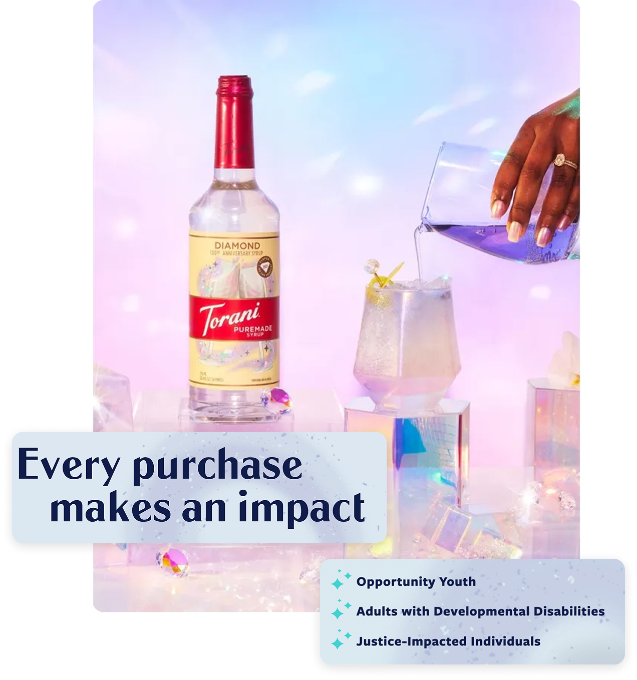 Torani's Flavor of the Century, Diamond Syrup, that gives back to charity.