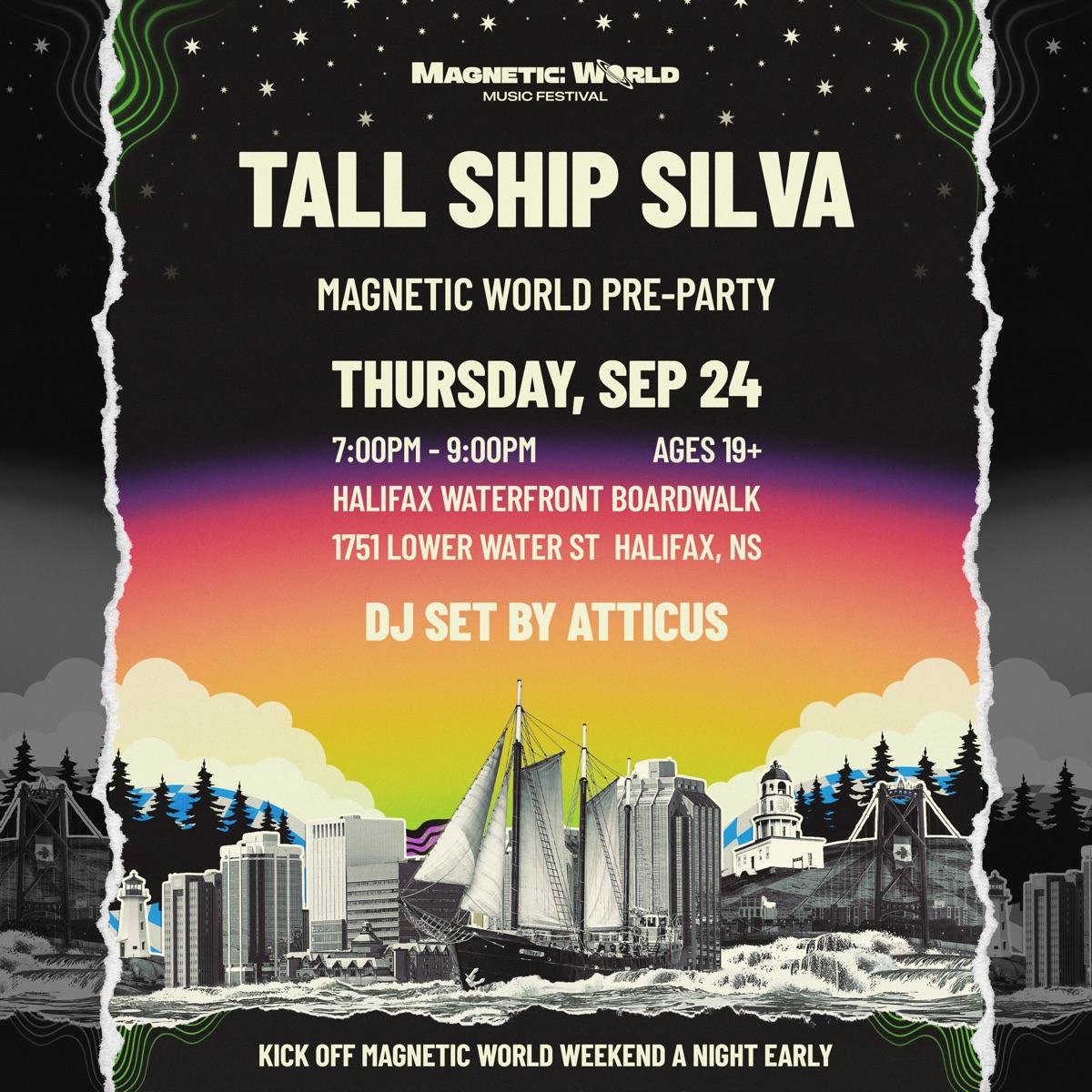 Tall Ship Silva Magnetic World Pre-Party, Thursday Sept 24, DJ set by Atticus