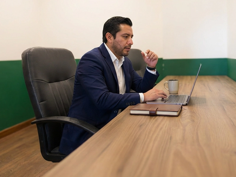 ejecutivo en oficina privada