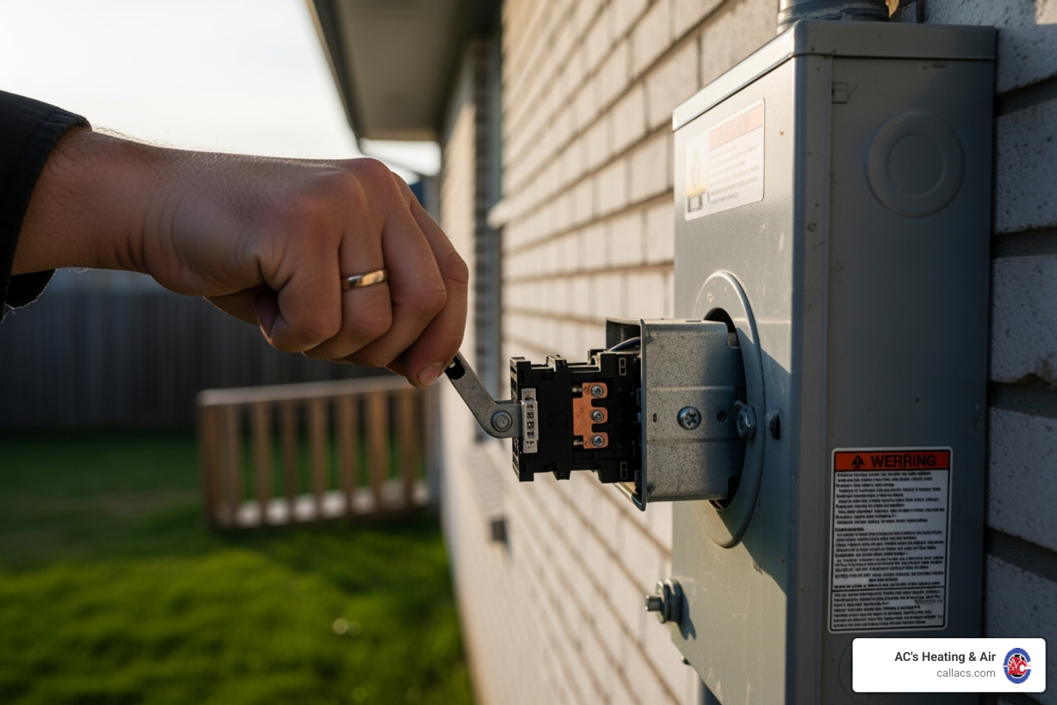HVAC disconnect switch being pulled out - diy hvac troubleshooting