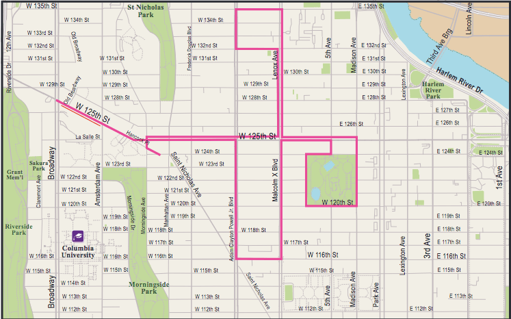 Map of Holiday Lights Parade route