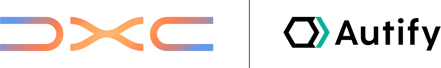 DXCテクノロジー・ジャパン株式会社とAutify株式会社のロゴ