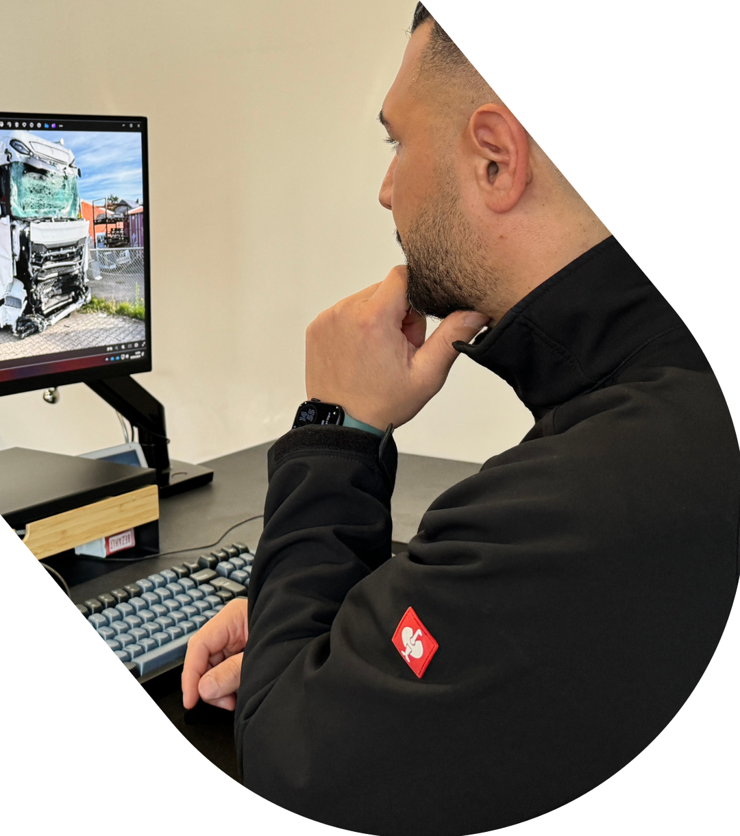 Kfz Gutachter Kava bei der Arbeit