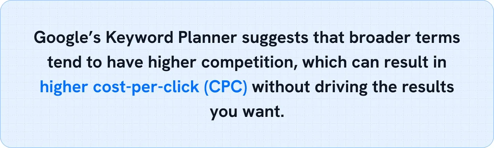 Google’s Keyword Planner suggestion