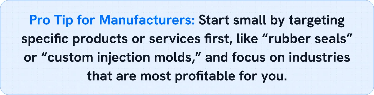 Pro Tip for Manufacturers