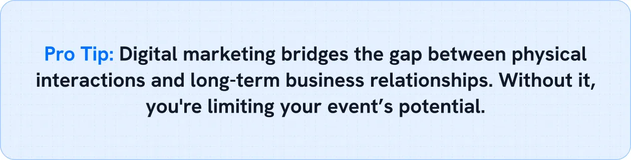Digital marketing bridges the gap between physical interactions and long-term business relationships.