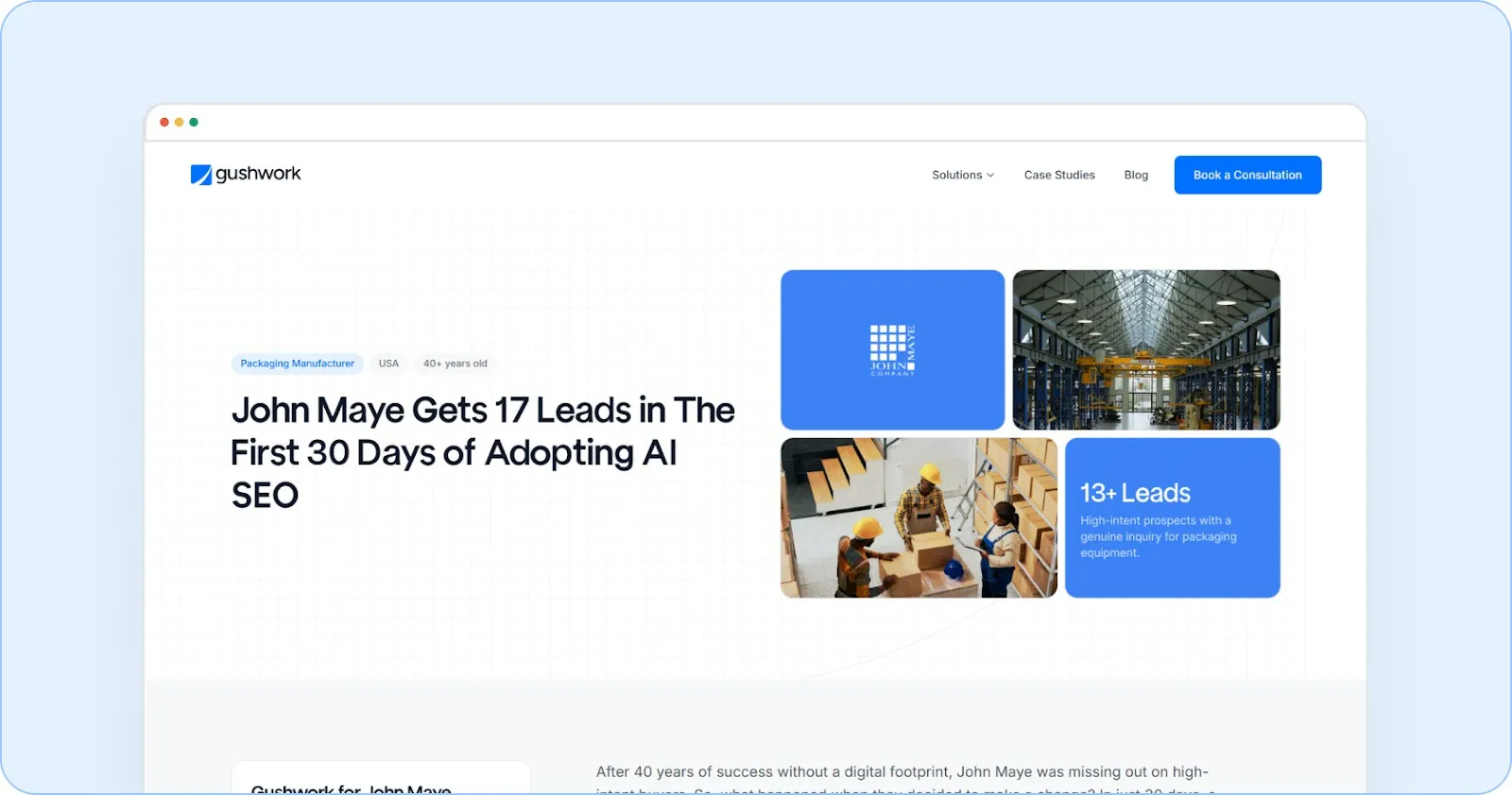 Case Study 1: John Maye - AI-Powered SEO Strategy Transforms Lead Generation