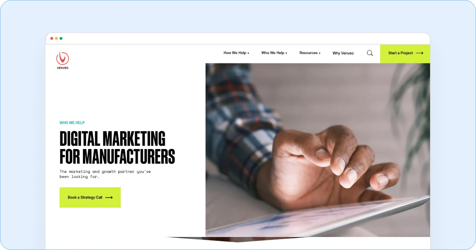 Venveo’s personalized digital marketing services are aimed at A/V manufacturers, focusing on SEO, PPC, and content marketing to drive growth and engagement.