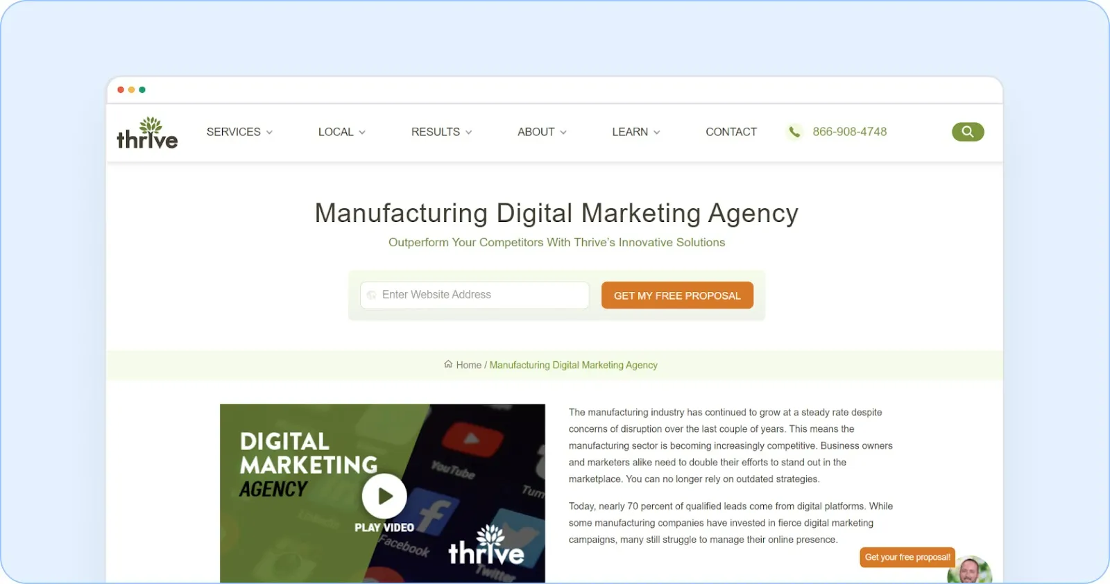 Thrive Internet Marketing Agency providing award-winning SEO, PPC, and social media services that drive measurable growth and visibility for A/V manufacturers.