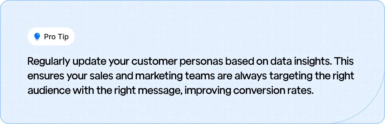 Pro Tip: Update customer personas with data insights to target the right audience and improve conversions.
