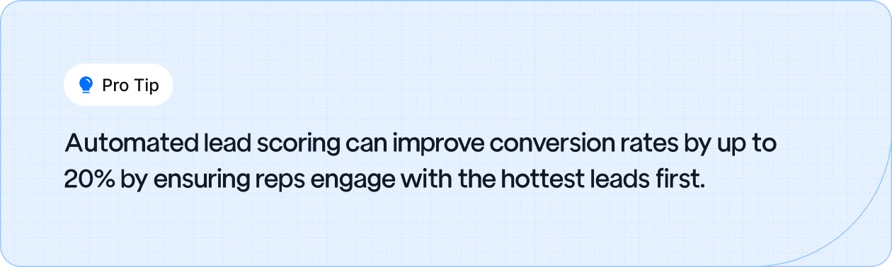  Pro Tip: Automated lead scoring boosts conversion rates by 20% by prioritizing high-potential leads.