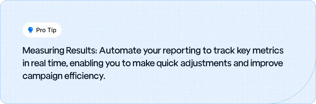Pro tip: Automate reporting to track key metrics in real time for quicker adjustments and improved campaign efficiency.