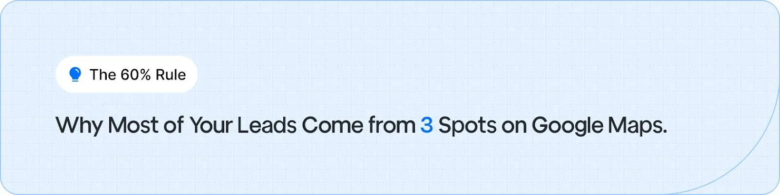 The 60% Rule: Why Most of Your Leads Come from 3 Spots on Google Maps.