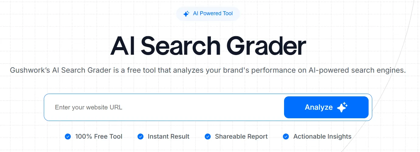 Free AI Search Grader for Manufacturers looking for SEO