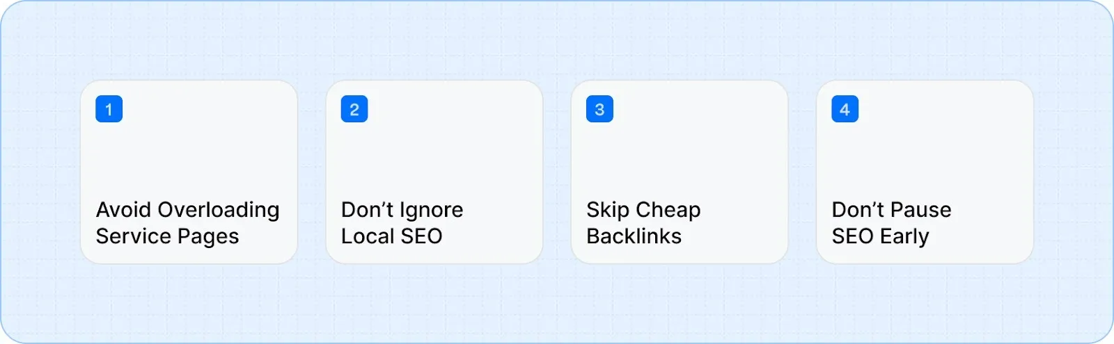 Avoiding these SEO mistakes.