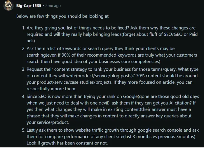 Reddit response for manufacturing