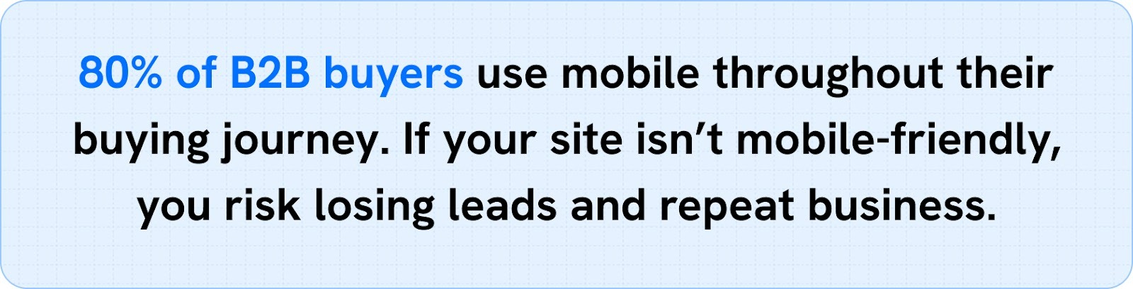 Statistic highlighting the need for mobile-friendly websites