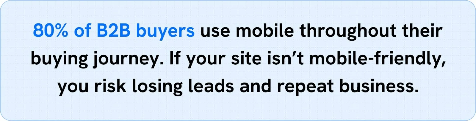 Statistic highlighting the need for mobile-friendly websites